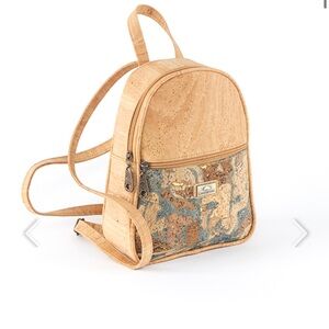 Cork and Blue Patterned Women's Backpack